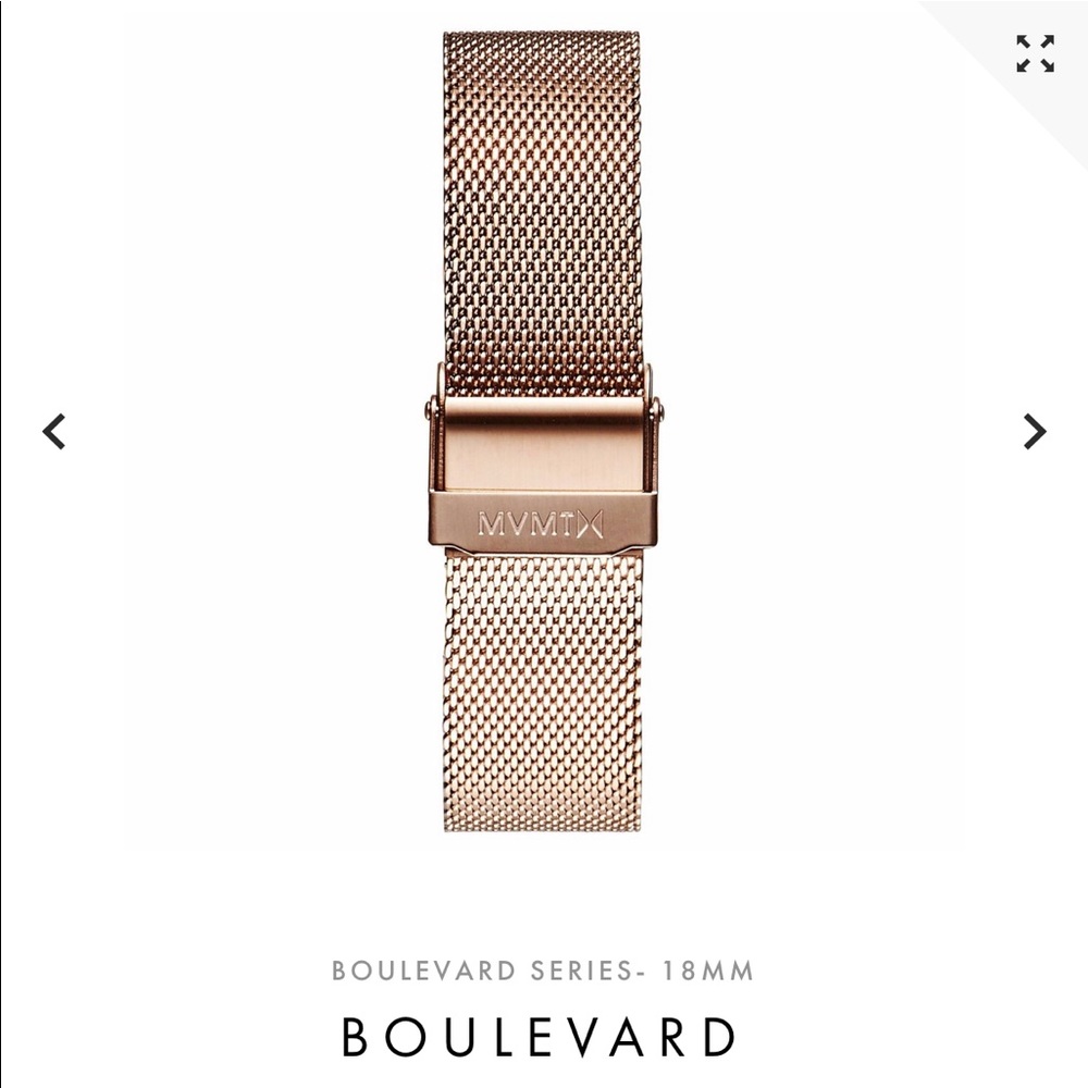 MVMT rose gold mesh strap